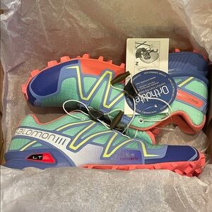 Salomon Speedcross Shoes - Blue, Green, and Orange